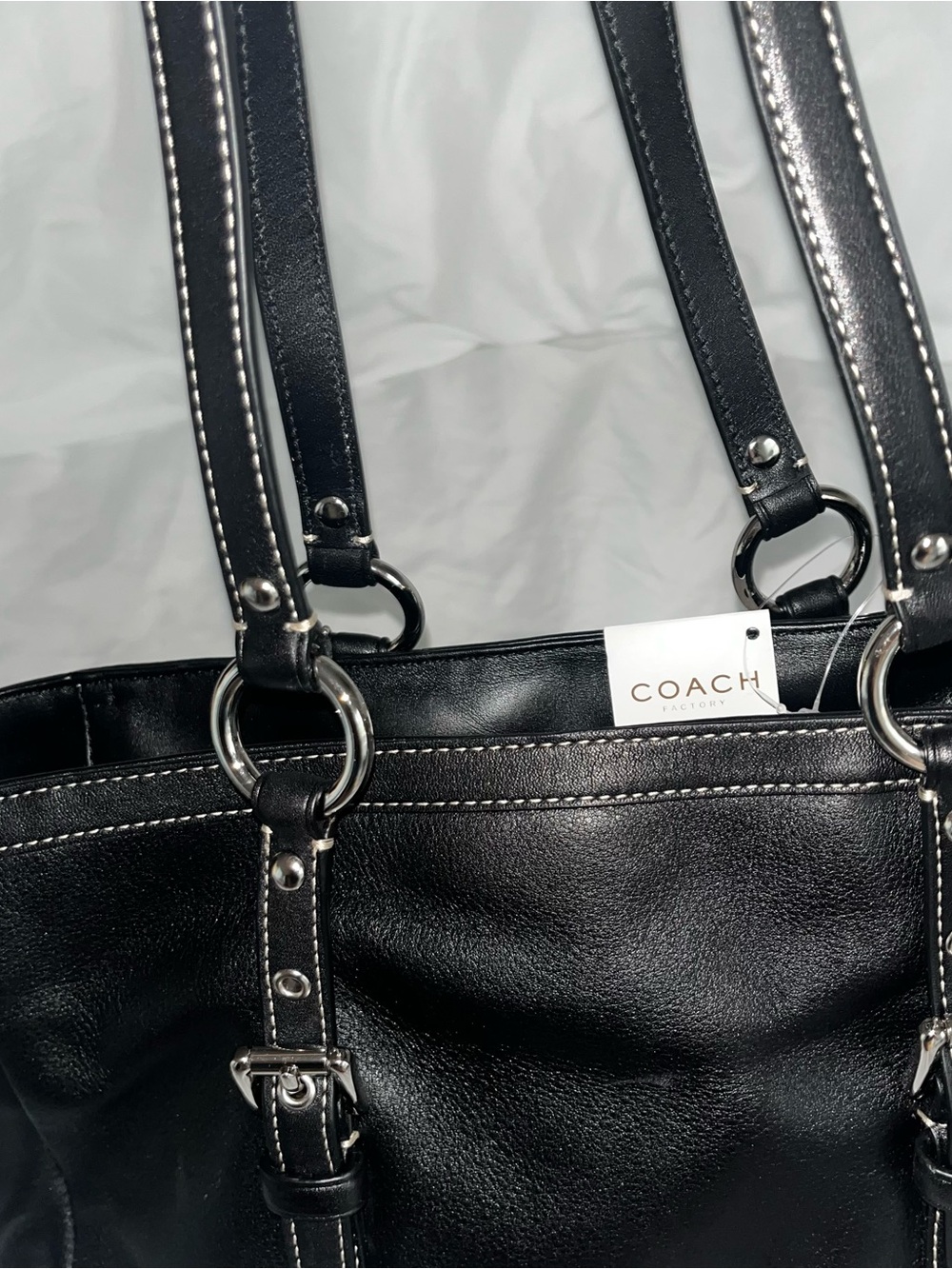 NWT Coach | Black Leather Tote Bag - Picture 9 of 10
